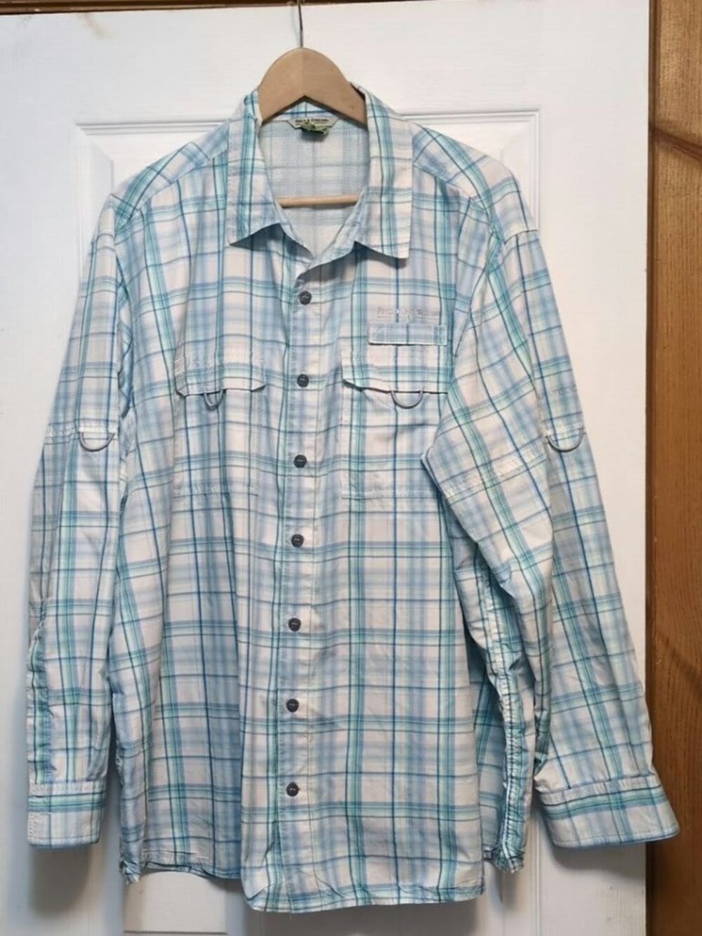 Field & Stream Mens Sz XXL Fishing Shirt Long Sleeve Plaid Vented Utility Button